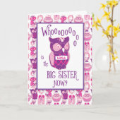 Big Sister Gefeliciteerd, aangepaste naam, Schatti Kaart (Gele Bloem)