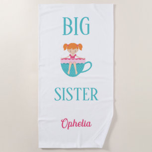 Big Sister Gepersonaliseerde Teacup Aangepaste Tek Strandlaken