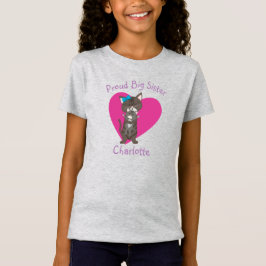 Big Sister Gray Cat Personalized T-Shirt