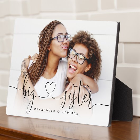 Big Sister Heart Script Gift for Sisters Photo Plo Fotoplaat