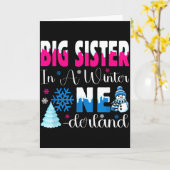 Big Sister In A Winter Onederland Bday Girl Sweet Kaart (Gele Bloem)