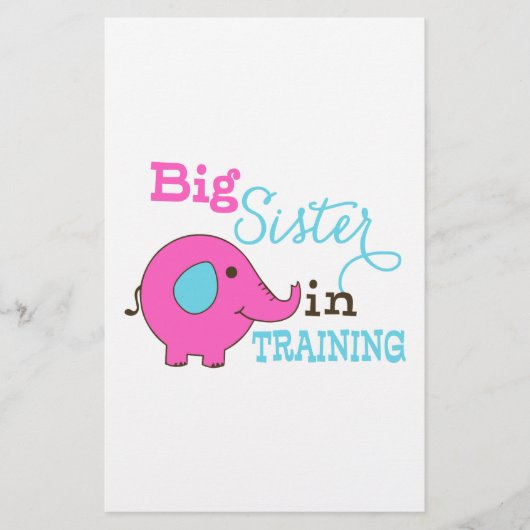 Big Sister in Training Elephant Briefpapier (Voorkant)