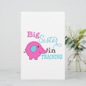 Big Sister in Training Elephant Briefpapier (Staand voorkant)