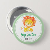 Big Sister is Oerwoud Safari Baby Boy Shower Ronde Button 7,6 Cm (Voorkant /achterkant)