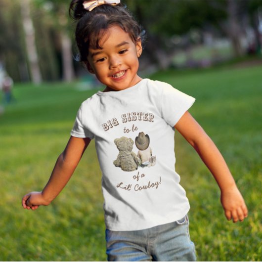 Big Sister is van een Lil' Cowboy & Teddy Bear T-shirt