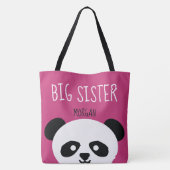 Big Sister Kawaii Panda Beer Face Animal Sibling Tote Bag (Achterkant)