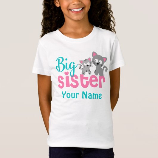 Big Sister Kitty Cat Aangepast Shirt (Voorkant)
