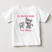 Big Sister Kitty Cat gepersonaliseerd T-Shirt (Voorkant)