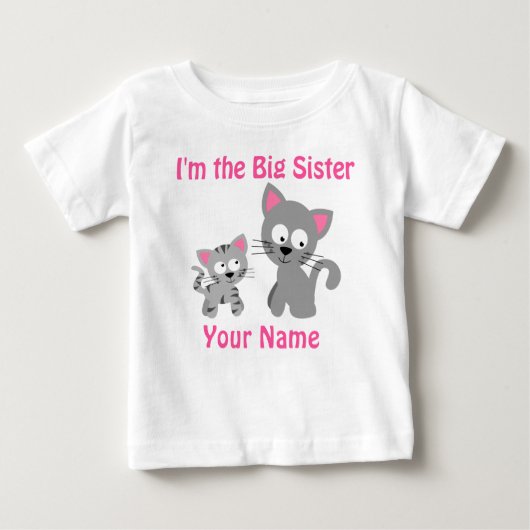 Big Sister Kitty Cat gepersonaliseerd T-Shirt (Voorkant)