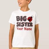 Big Sister Ladybug Persoonlijke T-Shirt (Voorkant)