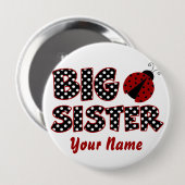 Big Sister Ladybug Red persoonlijke Button (Voorkant /achterkant)