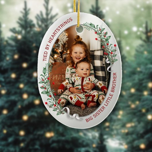 Big Sister Little Brother 2 foto's Warm Quote Keramisch Ornament