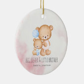 Big Sister Little Brother Cute Beren Waterverf Keramisch Ornament (Rechts)