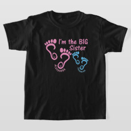 Big Sister Little Brother Footprints T-shirt