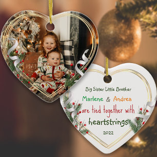 Big Sister Little Brother Photo Gold Lijst - Aange Keramisch Ornament
