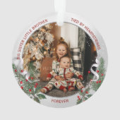 Big Sister Little Brother Warm Quotes Silver Lijst Ornament (achterkant)