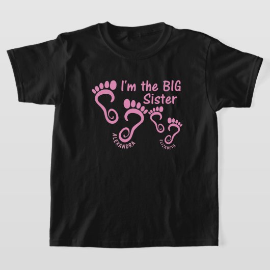 Big Sister Little Sister Footprints T-shirt (Laagn)