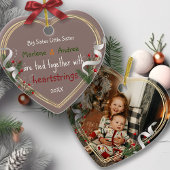 Big Sister Little Sister Gold Lijst Foto op maat Keramisch Ornament
