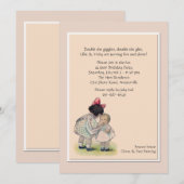 Big Sister Little Sister Invitation Kaart (Voorkant / Achterkant)