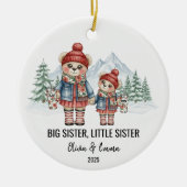Big Sister Little Sister Personalized Sibling Keramisch Ornament (Voorkant)