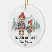 Big Sister Little Sister Personalized Sibling Keramisch Ornament (Links)