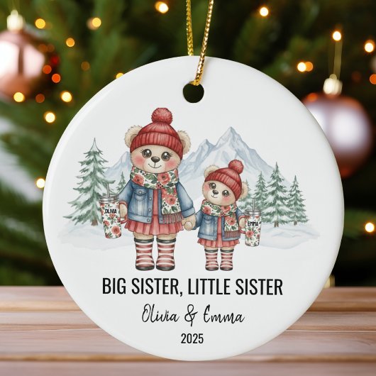 Big Sister Little Sister Personalized Sibling Keramisch Ornament