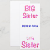 Big Sister Little Sister Sorority Invitation Kaart (Voorkant / Achterkant)
