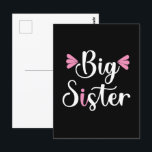 Big Sister, Lovely Briefkaart<br><div class="desc">Grote zus,  mooi wit en roze tekstontwerp.</div>