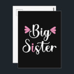 Big Sister, Lovely Briefkaart<br><div class="desc">Grote zus,  mooi wit en roze tekstontwerp.</div>