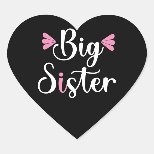 Big Sister, Lovely Hart Sticker (Voorkant)