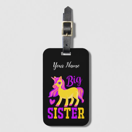 Big Sister Magical Unicorn Bagagelabel (Voorkant (verticaal))