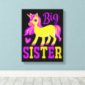 Big Sister Magical Unicorn Canvas Afdruk (Insitu (Houten vloer))