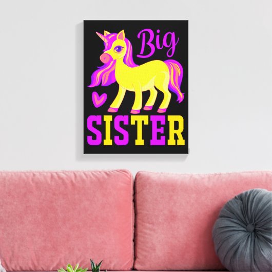 Big Sister Magical Unicorn Canvas Afdruk (Insitu (Woonkamer))