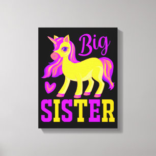 Big Sister Magical Unicorn Canvas Afdruk