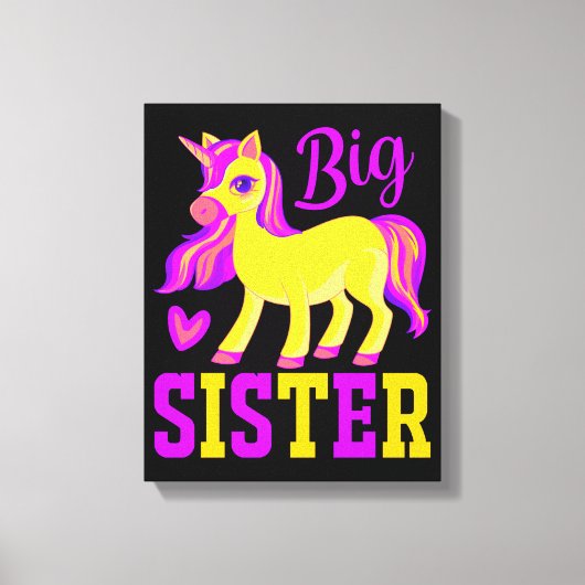 Big Sister Magical Unicorn Canvas Afdruk (Voorkant)