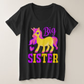 Big Sister Magical Unicorn Grote Maat T-shirt (Design voorkant)