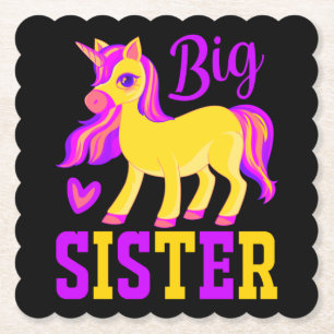 Big Sister Magical Unicorn Kartonnen Onderzetters