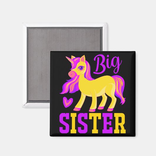 Big Sister Magical Unicorn Magneet (Voorkant / Achterkant)