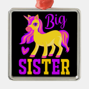 Big Sister Magical Unicorn Metalen Ornament