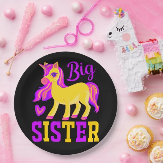 Big Sister Magical Unicorn Papieren Bordje (Feest)