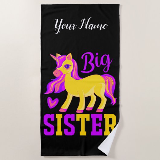 Big Sister Magical Unicorn Strandlaken (Voorkant)