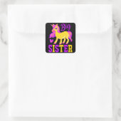 Big Sister Magical Unicorn Vierkante Sticker (Tas)