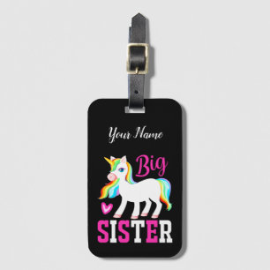 Big Sister Magical Unicorn w. Rainbow Mane & Tail Bagagelabel