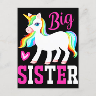 Big Sister Magical Unicorn w. Rainbow Mane & Tail Briefkaart