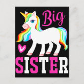 Big Sister Magical Unicorn w. Rainbow Mane & Tail Briefkaart (Voorkant)