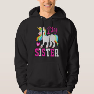 Big Sister Magical Unicorn w. Rainbow Mane & Tail Hoodie