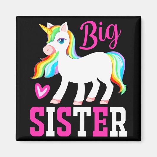Big Sister Magical Unicorn w. Rainbow Mane & Tail Magneet (Voorkant)