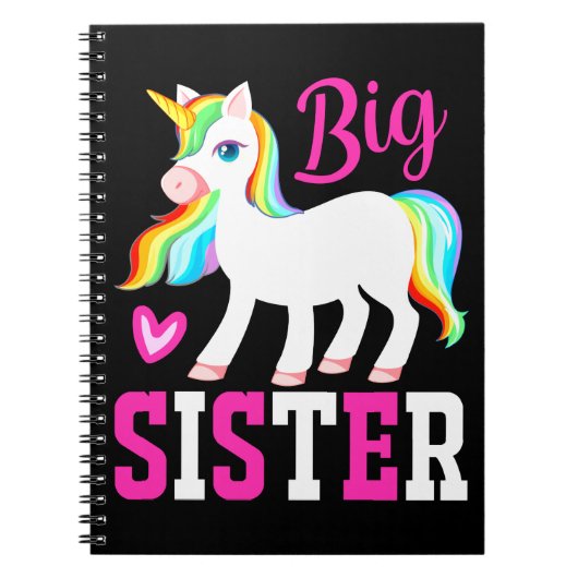 Big Sister Magical Unicorn w. Rainbow Mane & Tail Notitieboek (Voorkant)