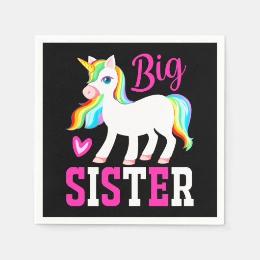 Big Sister Magical Unicorn w. Rainbow Mane & Tail Servet (Voorkant)