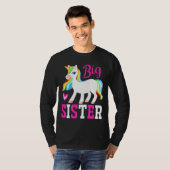 Big Sister Magical Unicorn w. Rainbow Mane & Tail T-shirt (Voorkant volledig)